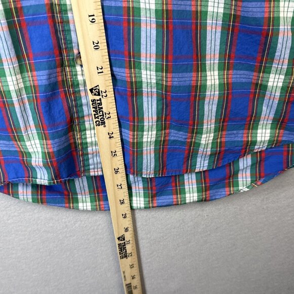Pendleton Short Sleeve Camp Shirt Mens Size M Seaside‎ Cotton Plaid Blue & Green - Picture 5 of 11